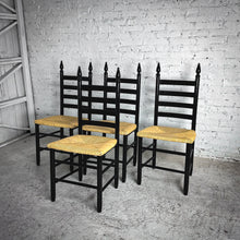 Load image into Gallery viewer, Set of 4 Provincial Seagrass & Wood Dining Chair