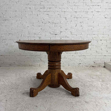 Load image into Gallery viewer, Round Oak Claw Foot Pedestal Table