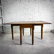 Load image into Gallery viewer, 19th C. Rustic Farmhouse Drop Leaf Solid Walnut Drop Leaf Table