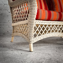 Load image into Gallery viewer, Coastal Ivory Wicker Sofa