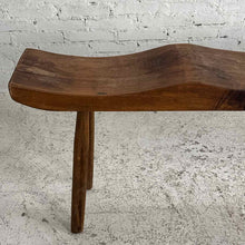 Load image into Gallery viewer, Sculptural Triple-Seat Wood Slab Bench