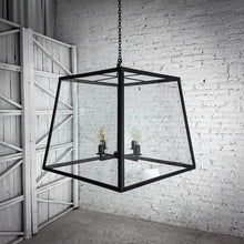 Load image into Gallery viewer, Modern Square Metal & Glass Caged Chandelier