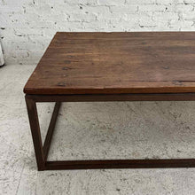 Load image into Gallery viewer, Industrial Rustic Wood & Steel Ccoktail Table