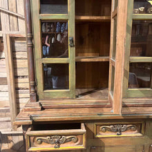 Load image into Gallery viewer, Mexican Carved Painted China Cabinet