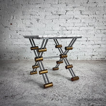 Load image into Gallery viewer, 1970s Modernist Polished Chrome & Marble Accent Table