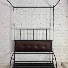 Load image into Gallery viewer, Canopy Spanish Revival Queen Leather & Iron Bed