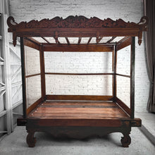 Load image into Gallery viewer, 19th C. Canopy Javanese Hand Carved Wood Daybed