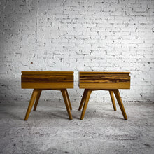Load image into Gallery viewer, Set of 2 Mid-Century Style Bamboo Nightstand