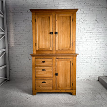 Load image into Gallery viewer, Early 20th C. Irish Pine Hutch Cabinet