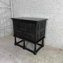 Load image into Gallery viewer, Spanish Revival Black Chest on Stand