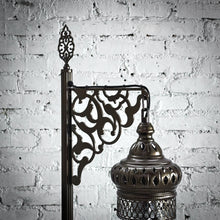 Load image into Gallery viewer, Moroccan Style Brass Tone Pierced Metal Standard Floor Lamp