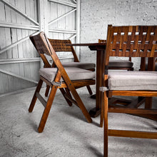 Load image into Gallery viewer, Set of 7 Danish Oil Teak Garden Table and Chairs