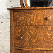 Load image into Gallery viewer, Antique Tiger Oak Bow Dresser