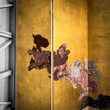 Load image into Gallery viewer, Meiji Period c. 1870 Japanese Tempera Gold Leaf Paper Screen