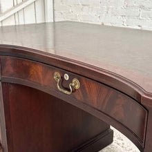 Load image into Gallery viewer, Hekman Serpentine Leather Pedestal Desk