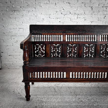 Load image into Gallery viewer, Indian Open Carved Wood Bench