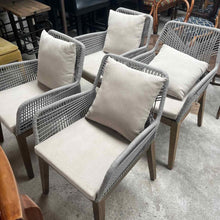 Load image into Gallery viewer, Set of 4 Modern Rope & Wood Armchairs