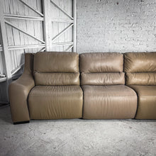 Load image into Gallery viewer, 3 Piece Zarkin Modern Taupe Leather Reclining Sectional Sofa