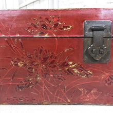 Load image into Gallery viewer, Antique Chinese Lacquered Leather Trunk