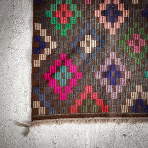 Turkish Sardes Hand Woven Wool Area Kilim Flatweave Rug