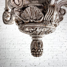 Load image into Gallery viewer, Baroque Silver Leaf Wood Chandelier
