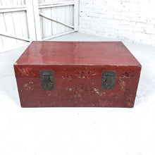 Load image into Gallery viewer, Antique Chinese Lacquered Leather Trunk