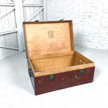 Load image into Gallery viewer, Antique Chinese Lacquered Leather Trunk