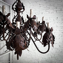 Load image into Gallery viewer, Early 20th Century French Rusted Wrought Iron Chandelier
