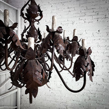 Load image into Gallery viewer, Early 20th Century French Rusted Wrought Iron Chandelier
