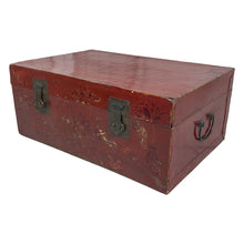 Load image into Gallery viewer, Antique Chinese Lacquered Leather Trunk