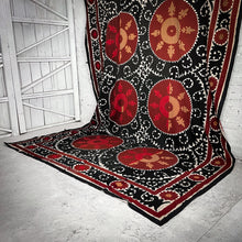 Load image into Gallery viewer, 1960s Large Suzani Embroidered Tapestry Textile