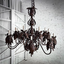 Load image into Gallery viewer, Early 20th Century French Rusted Wrought Iron Chandelier
