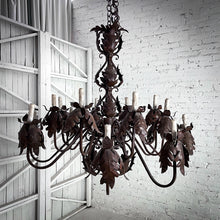 Load image into Gallery viewer, Early 20th Century French Rusted Wrought Iron Chandelier