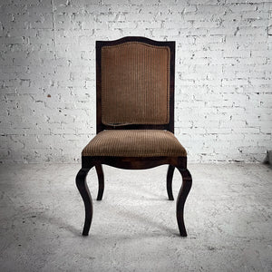 Set of 6 Spanish Style Striped Chenille Wood Dining Chair