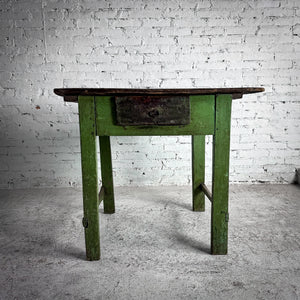 Antique Campesino Painted Wood Side Table