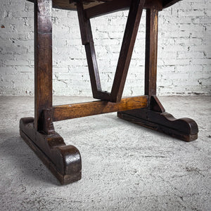 19th Century French Provincial Tilt Top Oak Accent Table