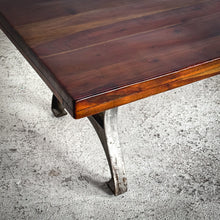 Load image into Gallery viewer, Industrial Satin Parota Cocktail Table
