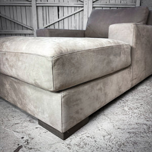 Restoration Hardware Oversized Contemporary Nubuck Leather Chaise