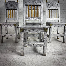 Load image into Gallery viewer, Set of 4 Mexican Repousse Tin Chairs
