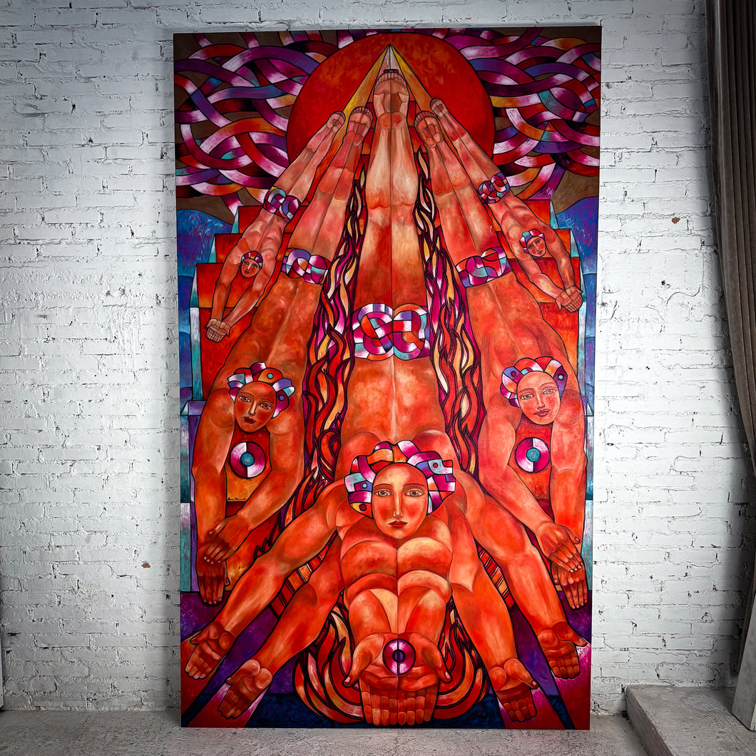 David Leonardo Surrealist Oil on Canvas Painting