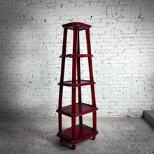 Load image into Gallery viewer, Vintage Mexican Red Lacquer Wood Etagere Shelving
