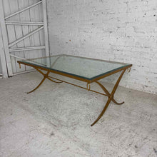 Load image into Gallery viewer, Gold Leaf Iron &amp; Beveled Glass Table
