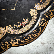 Load image into Gallery viewer, Victorian Lacquered Toleware Wood Side Table

