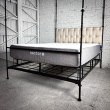 Load image into Gallery viewer, Evos Traditional Queen Ebonized Iron + Linen Bed
