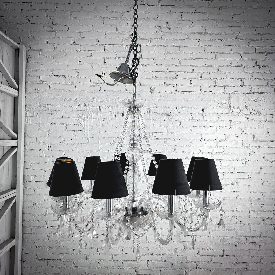 Transitional Clear Glass Crystal Chandelier