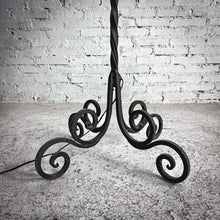 Load image into Gallery viewer, Vintage Spanish Dark Wrought Iron Standard Floor Lamp
