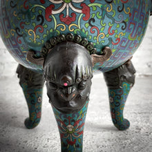 Load image into Gallery viewer, Qing Dynasty Cloisonne Bronze Incense Burner Container
