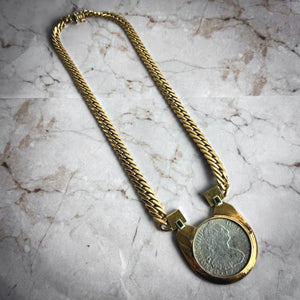 1799 Carlos IV Spanish Coin 18K Gold Necklace
