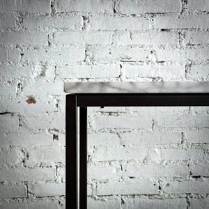 Modern Carrara Marble Top Metal Console