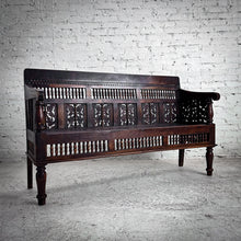 Load image into Gallery viewer, Indian Open Carved Wood Bench
